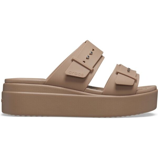 Crocs BROOKLYN BUCKLE LOW WEDGE W Dámské sandály, hnědá, velikost 41/42