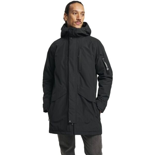 TENSON DUNE PARKA Pánské lifestylová zateplená parka, černá, velikost