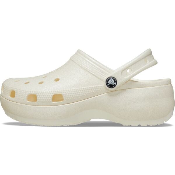 Crocs CLASSIC PLATFORM GLITTER CLOG W Dámské nazouváky, béžová, velikost 38/39
