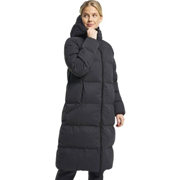 TENSON CEVINA COAT Dámská lifestylová zimní zateplená bunda, černá, velikost