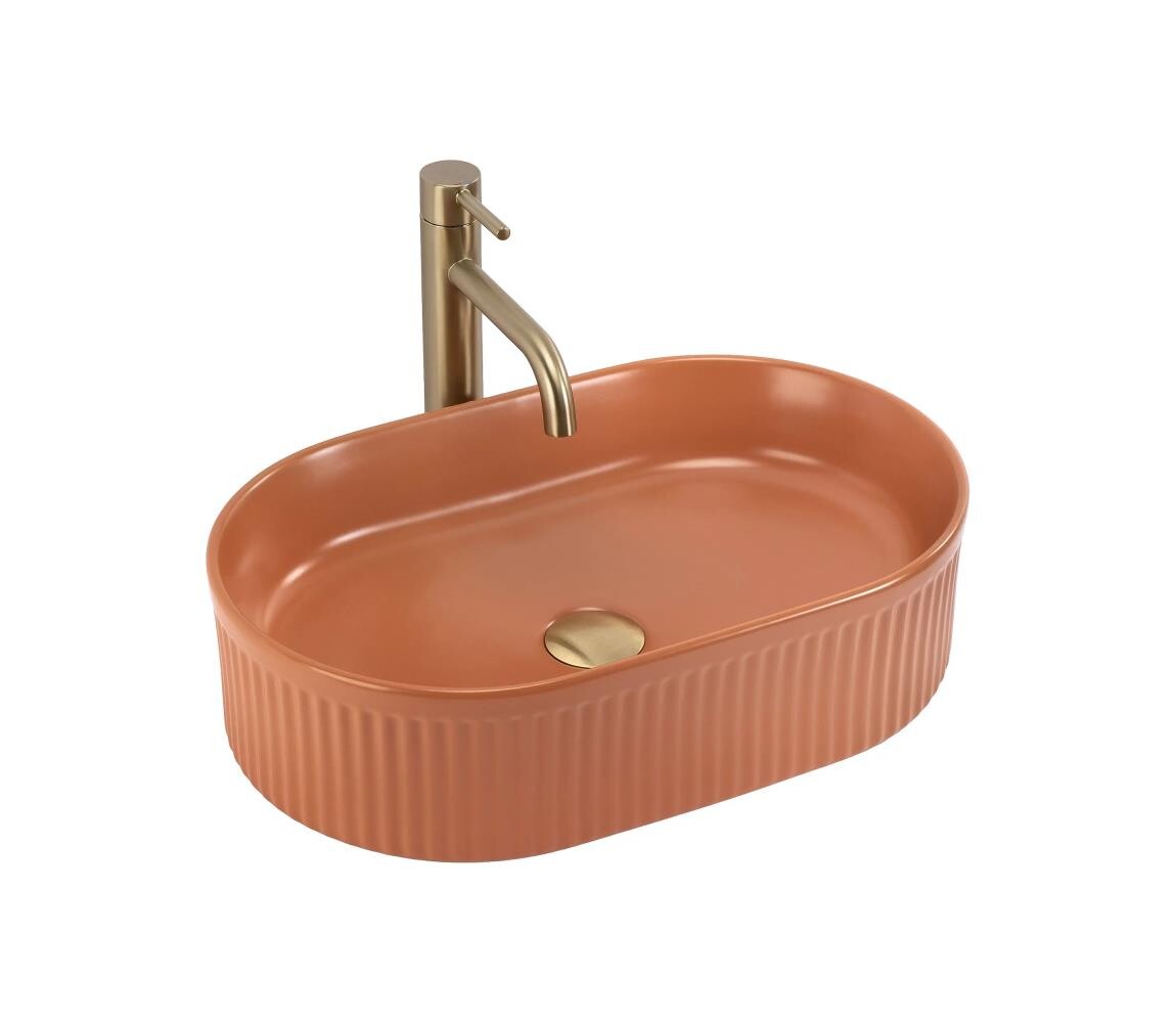 REA-U6377 - Umyvadlo na desku VANDA 31x49 cm keramika/oranžová REA-U6377