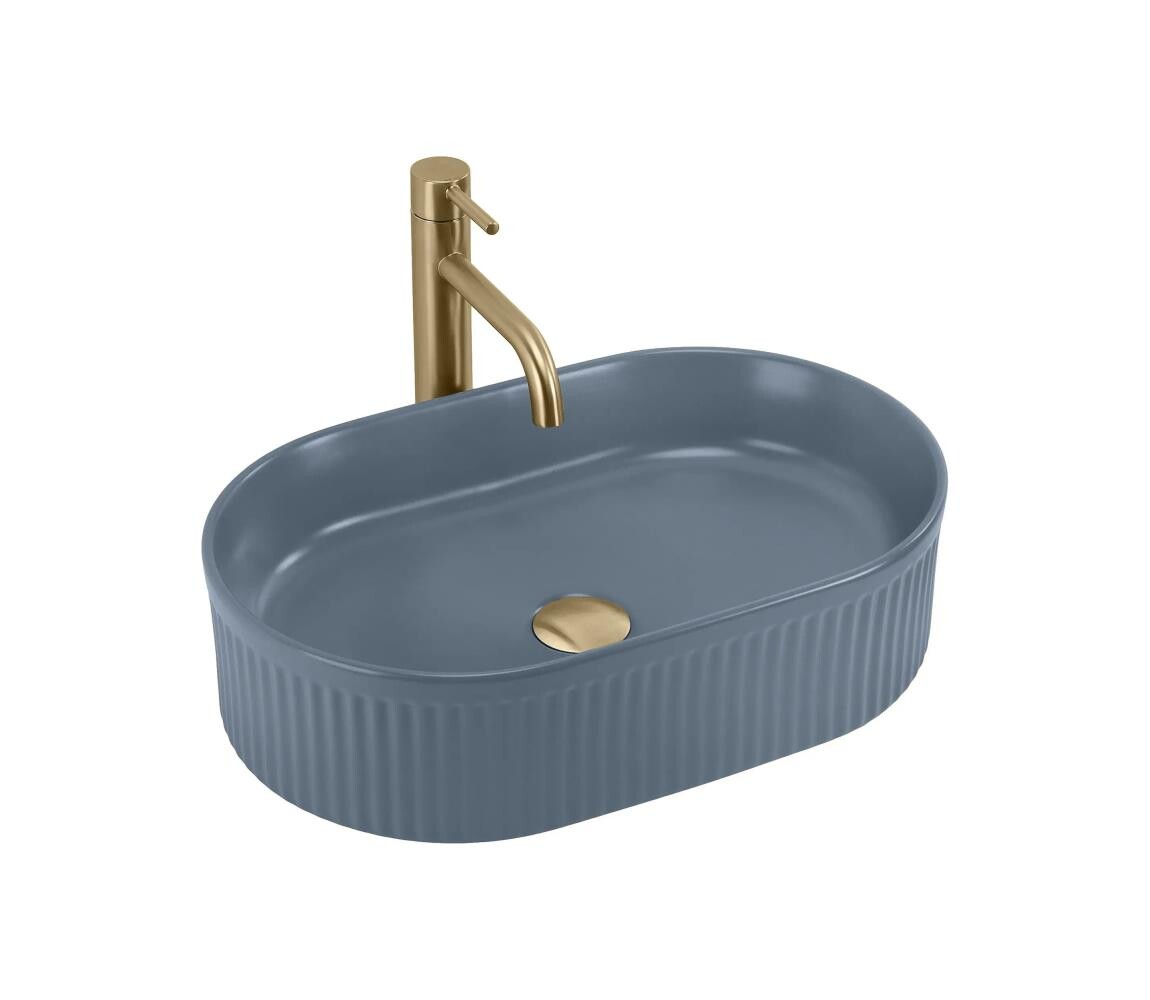 REA-U3535 - Umyvadlo na desku VANDA 31x49 cm keramika/tmavě modrá REA-U3535