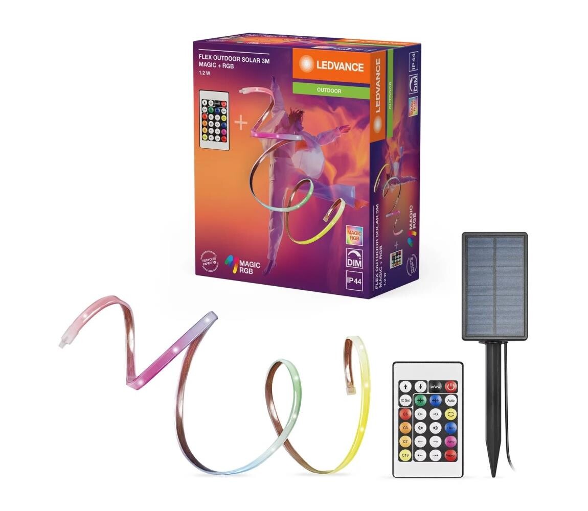 Ledvance - LED RGB Stmívatelný solární pásek FLEX 3m LED/1,2W/5V  IP44 + DO 4099854370069