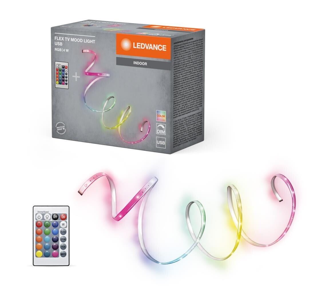 Ledvance - LED RGB Stmívatelný pásek FLEX TV MOOD 1m LED/4W/5V + DO 4099854317743