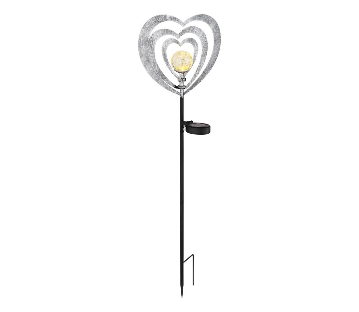 Globo 36580 - LED Solární svítidlo LED/0,06W/3V IP44 stříbrné srdce 36580