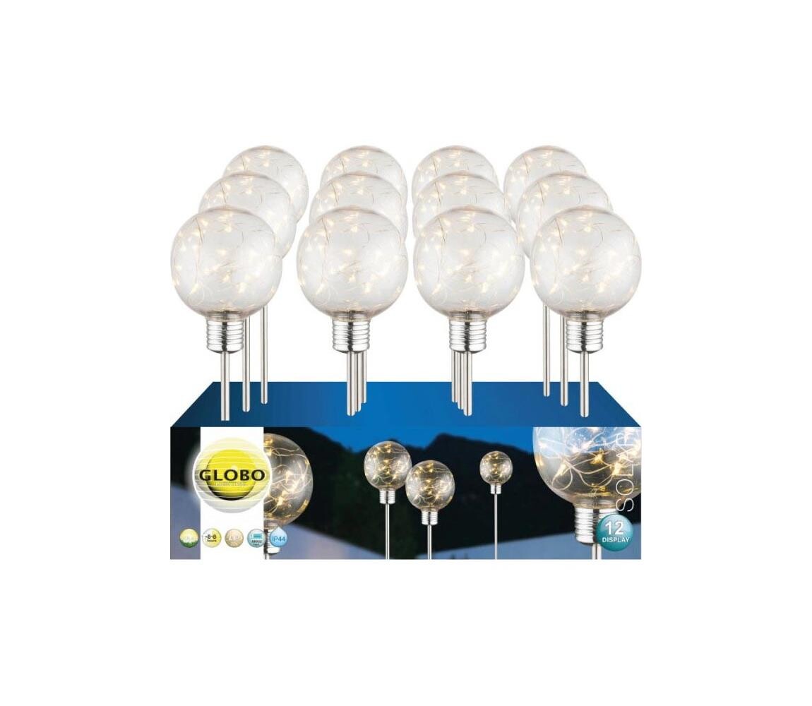 Globo 33802-12 - SADA 12x LED Solární svítidlo LED/0,06W/3,2V IP44 33802-12