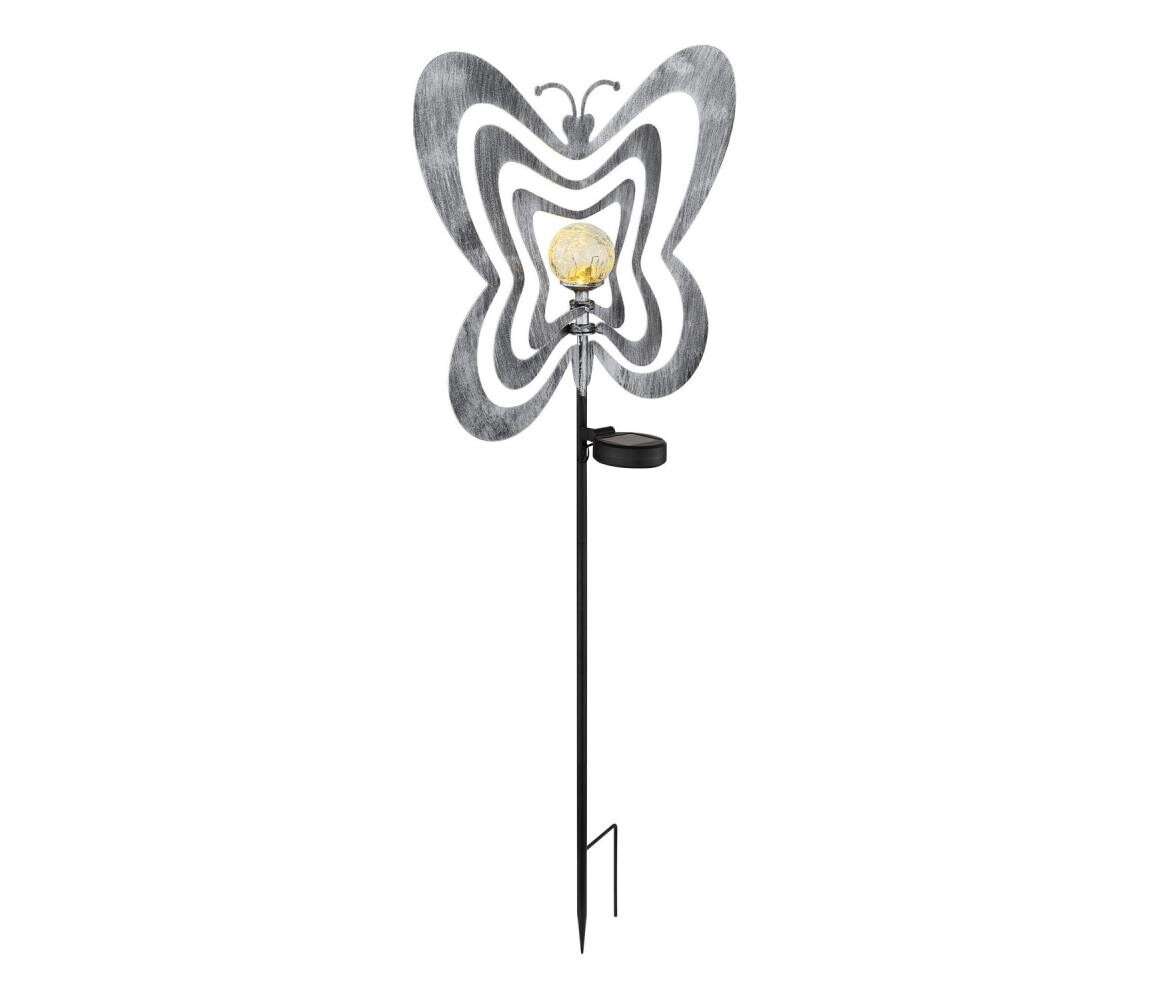 Globo 36581 - LED Solární svítidlo LED/0,06W/3V IP44 stříbrný motýl 36581