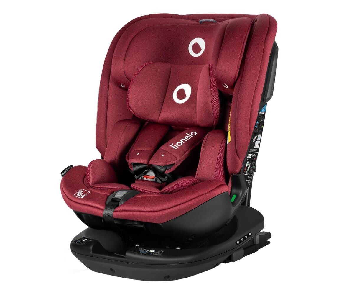 Lionelo - Autosedačka se základnou otočná BASTIAAN i-Size 40-150 cm Red Burgundy 5903771719810