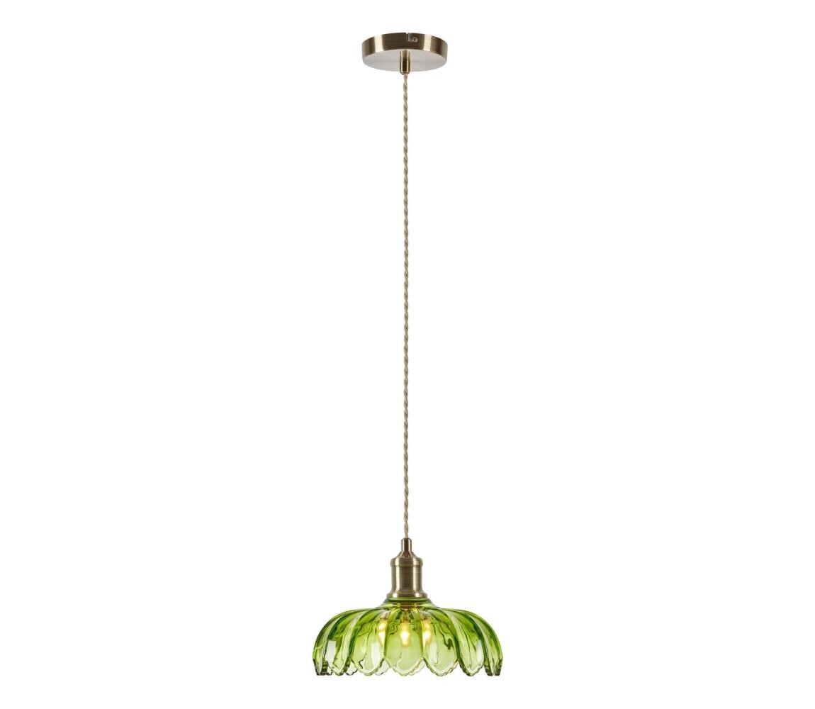 Markslöjd 109177 - Lustr na lanku KURAGE 1xE27/40W/230V mosaz/kouřová zelená 109177