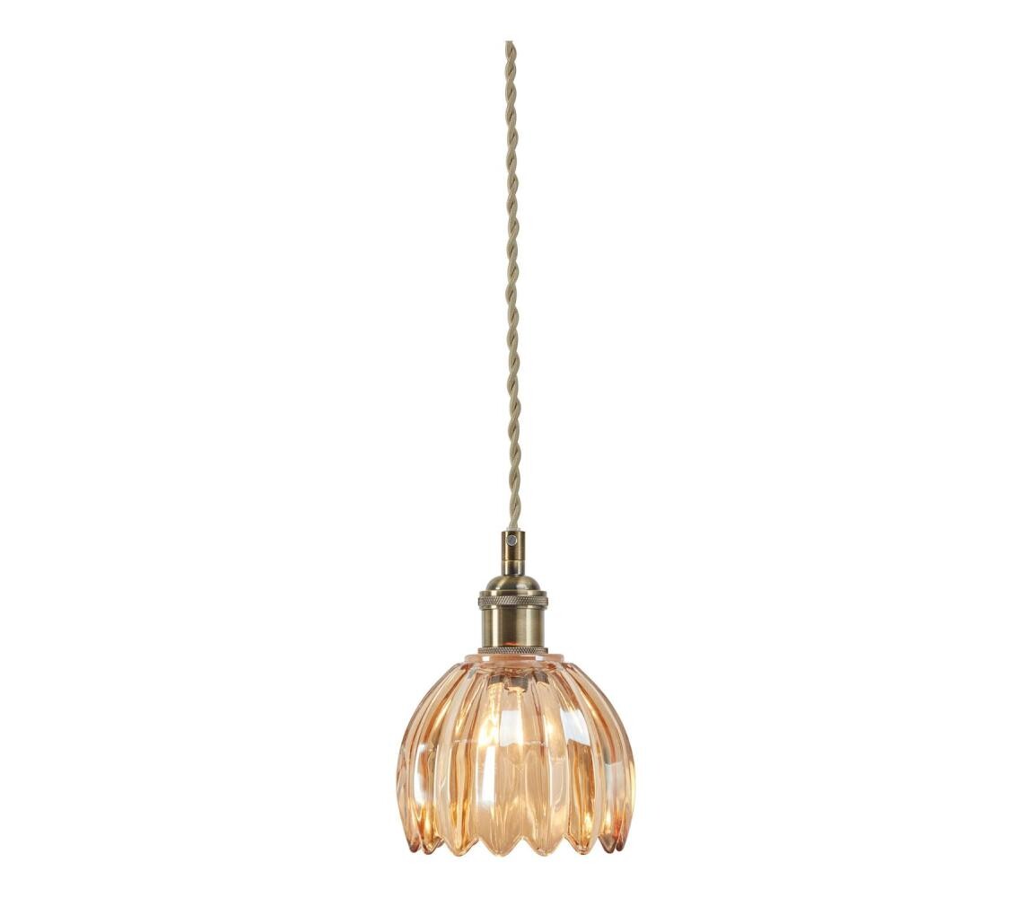 Markslöjd 109137 - Lustr na lanku GOTA 1xE14/40W/230V kouřová béžová/mosaz 109137