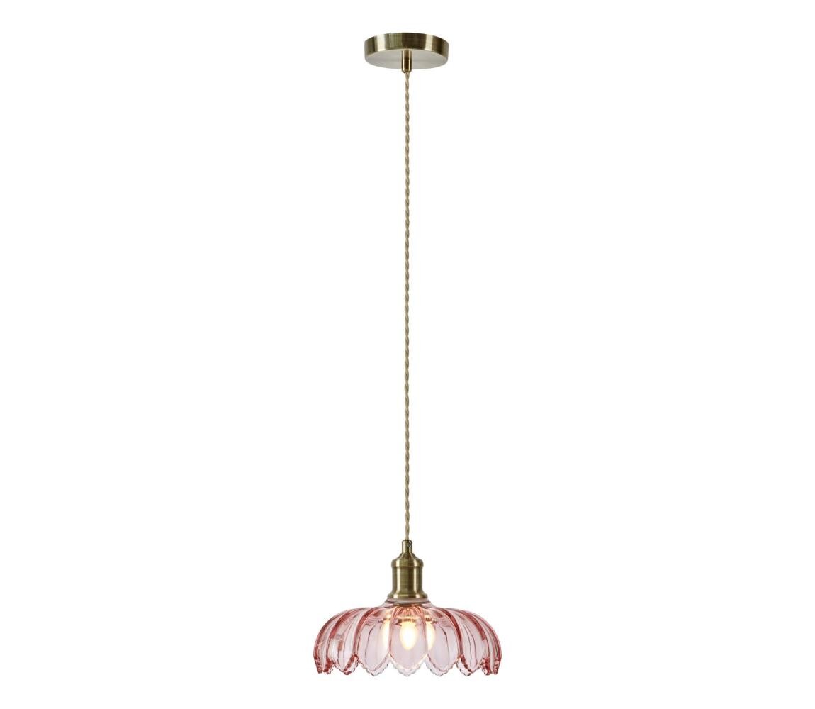 Markslöjd 109178 - Lustr na lanku KURAGE 1xE27/40W/230V mosaz/kouřová růžová 109178