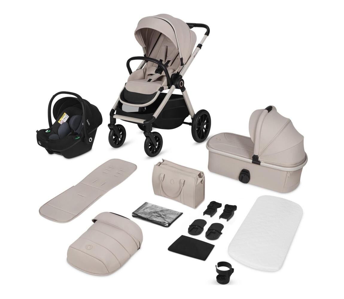 Lionelo - Kombinovaný kočárek 3v1 LAYLA Beige Sand 5903771726689