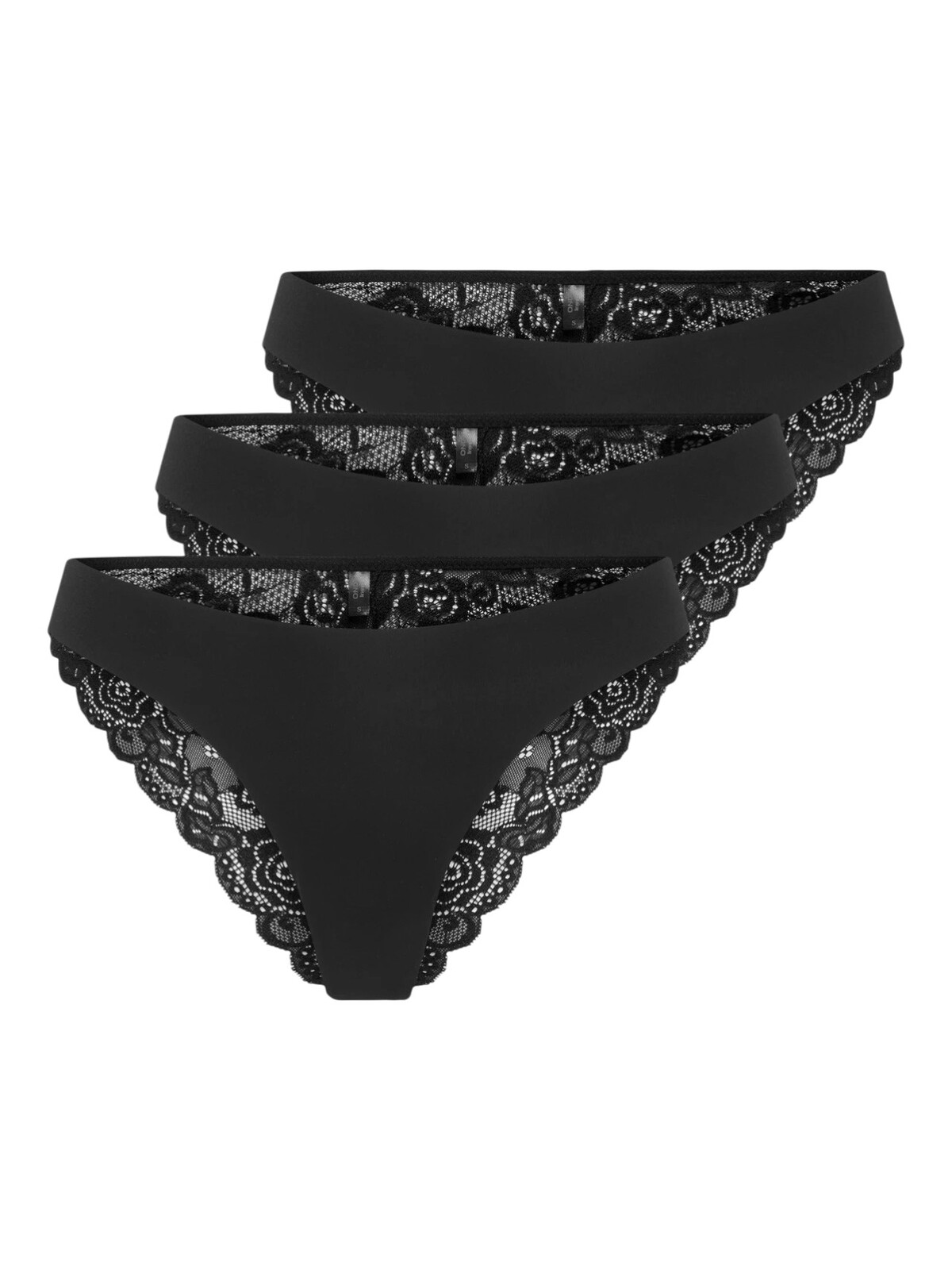 3PACK dámske kalhotky brazilky ONLY černé (15348960-Black) L