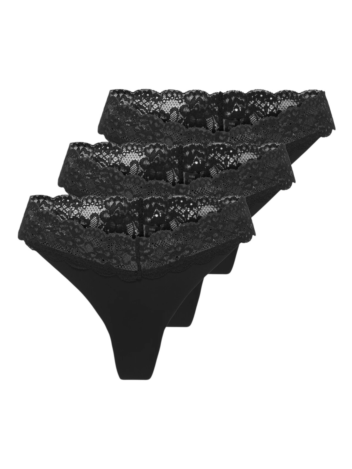 3PACK dámská tanga ONLY černá (15340169-Black) S