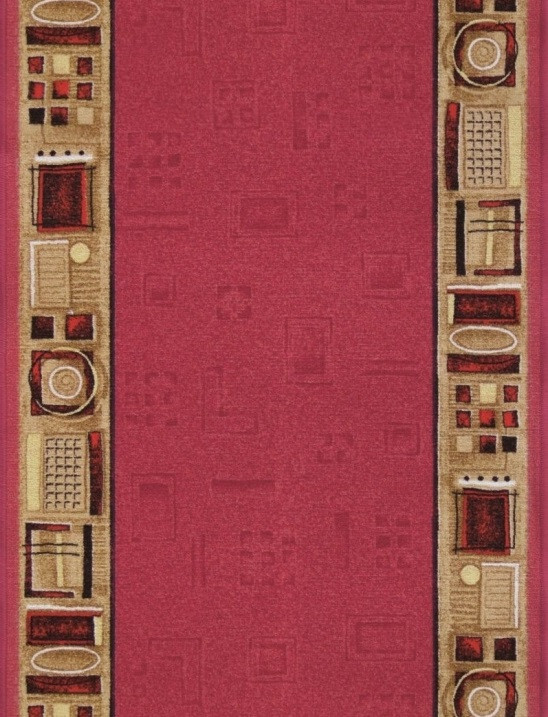 AKCE: 500x100 cm Protiskluzový běhoun na míru Jena 10 - obšitý ze všech stran, červená, chodba / předsíň, Associated Weavers