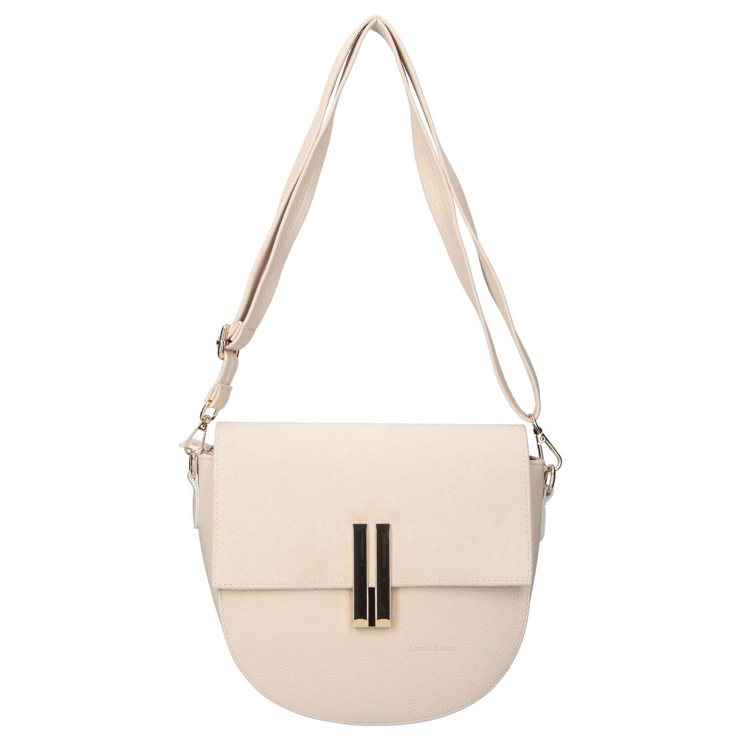 Dámská koženková crossbody kabelka béžová - Laura Biaggi Mirella béžová