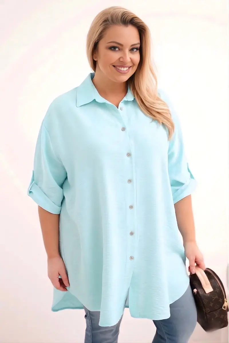 Kesi Plus Size viskózová košile s prodlouženým zadním dílem