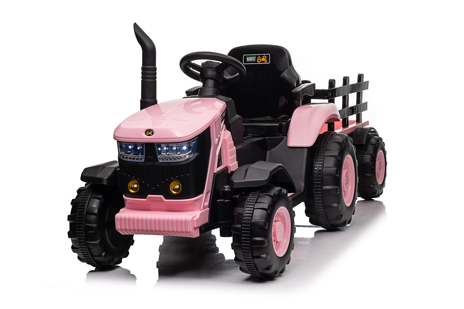 Mamido Dětský elektrický traktor s vlečkou 12V 7Ah růžový