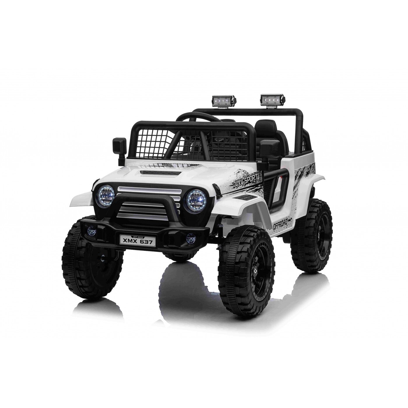 Mamido Elektrické autíčko OFF ROAD EXTREME 4x4 bílé 24V | 200W | 50 kg | EVA | LED | 2,4Ghz | ECO kůže
