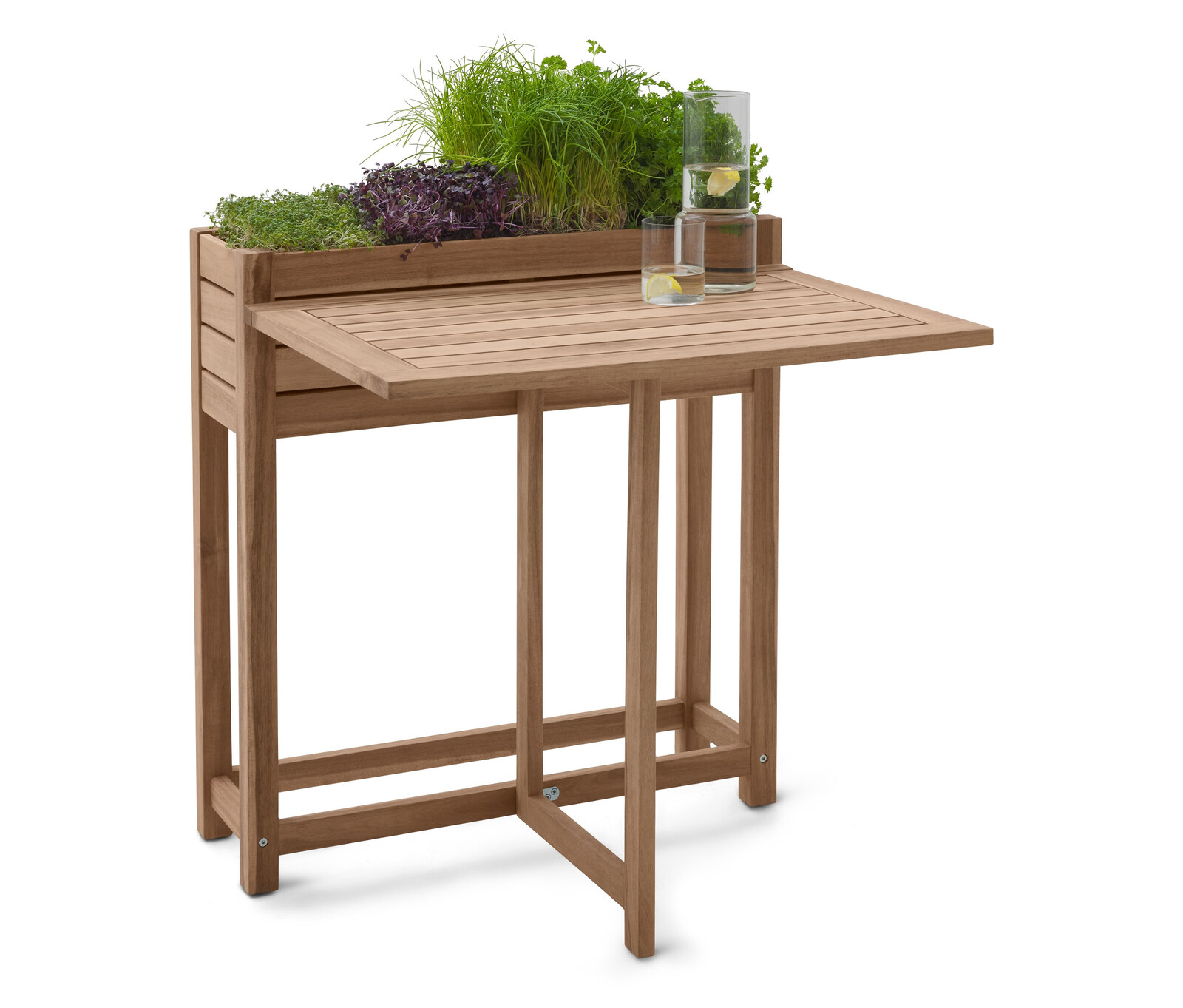 Tchibo - Truhlík se skládacím stolkem - barva: hnědá