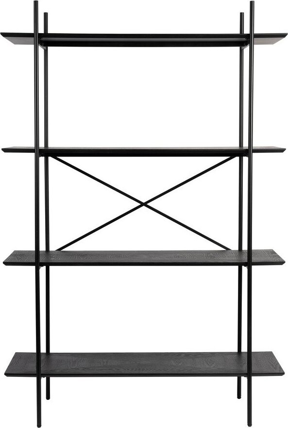 Černý kovový regál 120x180x40 cm Marcio – White Label