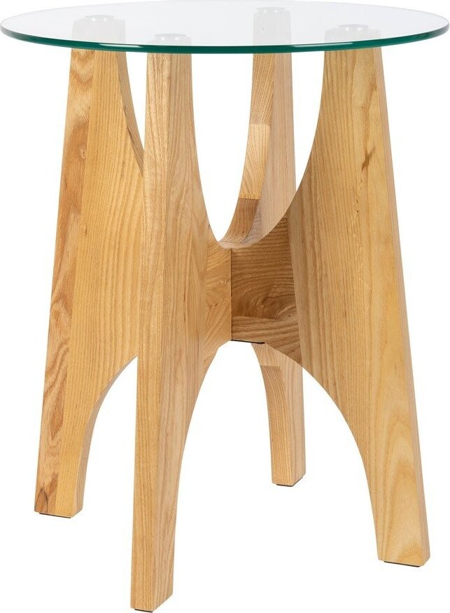 Kulatý odkládací stolek se skleněnou deskou ø 45 cm Kobe – Zuiver