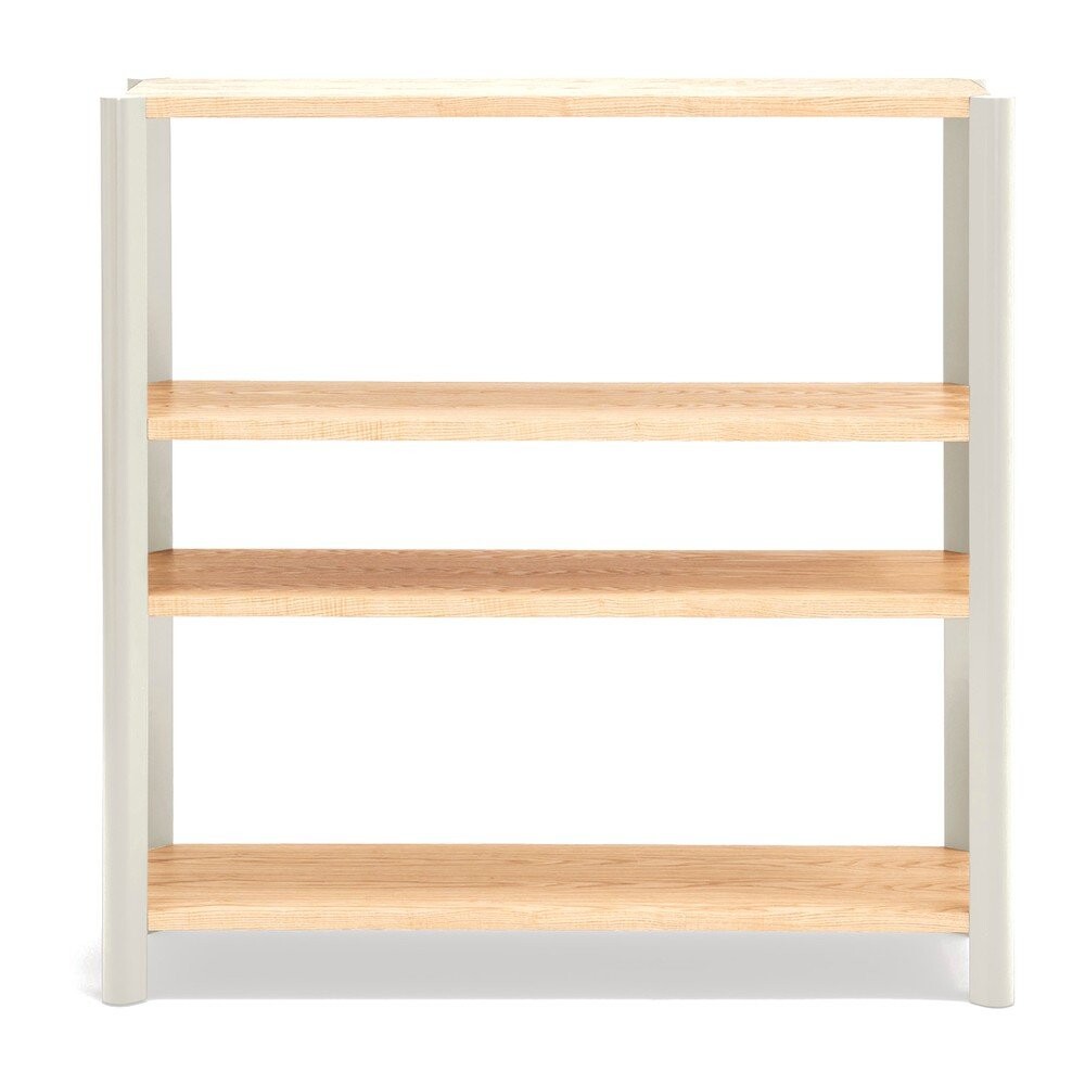 Krémový/ve světle přírodní barvě regál v dekoru dubu 126x128x43 cm Bona – Teulat