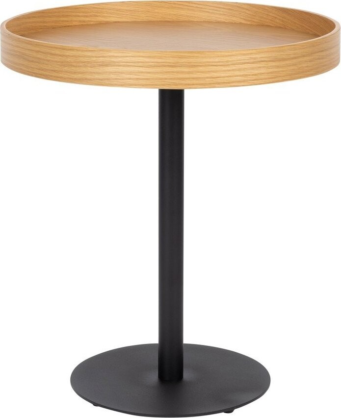 Kulatý odkládací stolek s deskou v dubovém dekoru ø 40 cm Yuri S – White Label