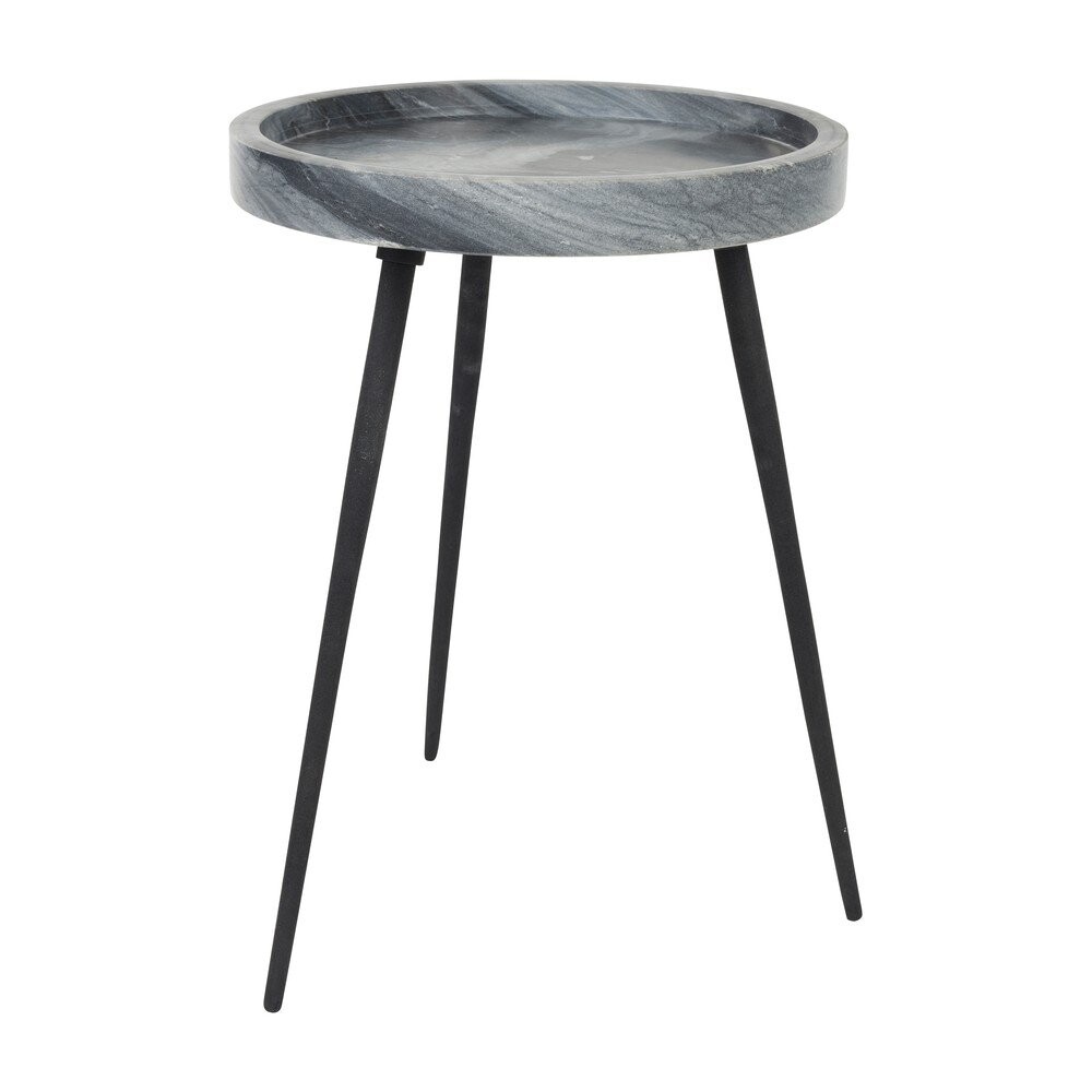 Kulatý odkládací stolek s mramorovou deskou ø 33 cm Karrara – White Label