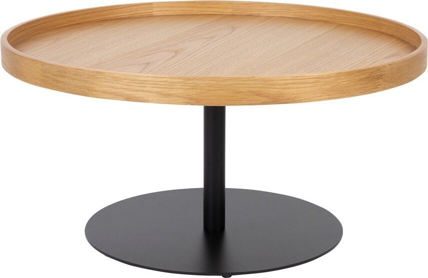 Kulatý konferenční stolek s deskou v dubovém dekoru v přírodní barvě ø 70 cm Yuri L – White Label