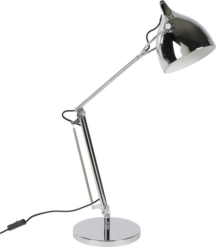 Kovová stolní lampa s ohybatelnou konstrukcí ve stříbrné barvě s kovovým stínidlem (výška 37 cm) Reader – Zuiver