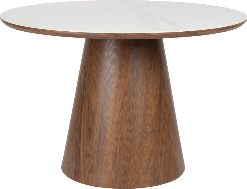 Kulatý jídelní stůl s deskou z kamene ø 115 cm Almira – White Label