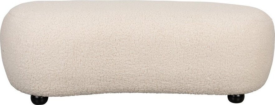 Krémová polstrovaná lavice z textilie bouclé Noxx – White Label