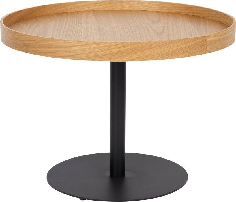 Kulatý konferenční stolek s deskou v dubovém dekoru v přírodní barvě ø 56 cm Yuri M – White Label