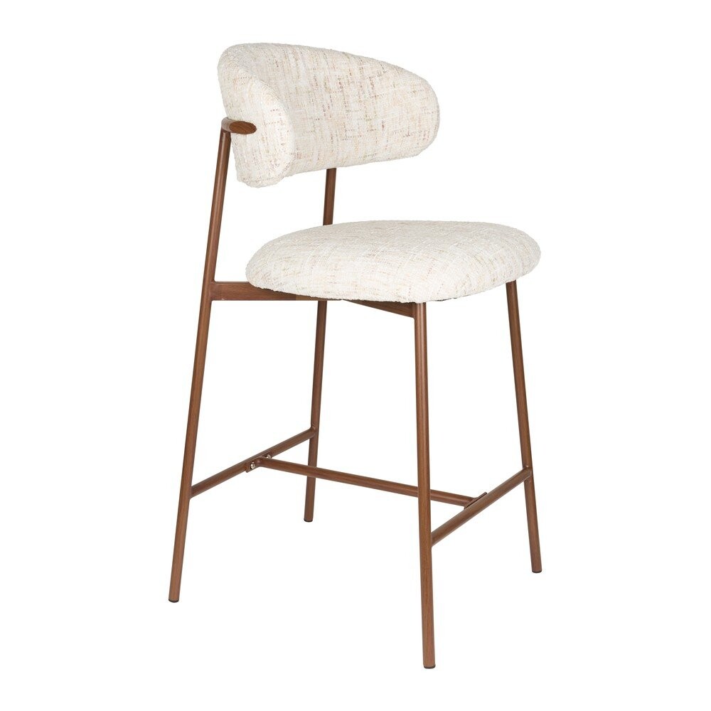Krémová čalouněná barová židle (výška sedáku 65 cm) Claes – White Label