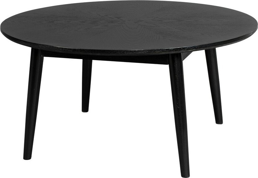 Černý kulatý konferenční stolek v dekoru dubu ø 80 cm Fabio – White Label