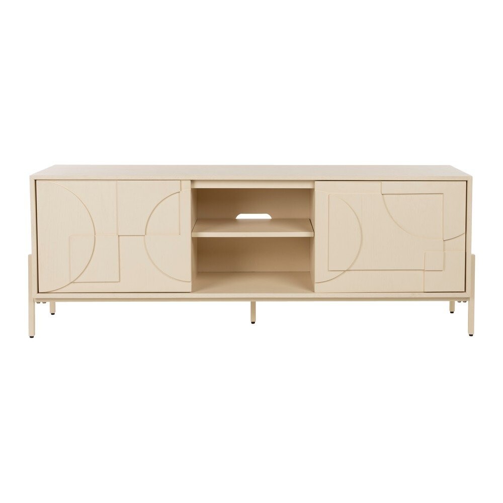 Béžový TV stolek v dekoru dubu 160x60x40 cm Faces – Zuiver
