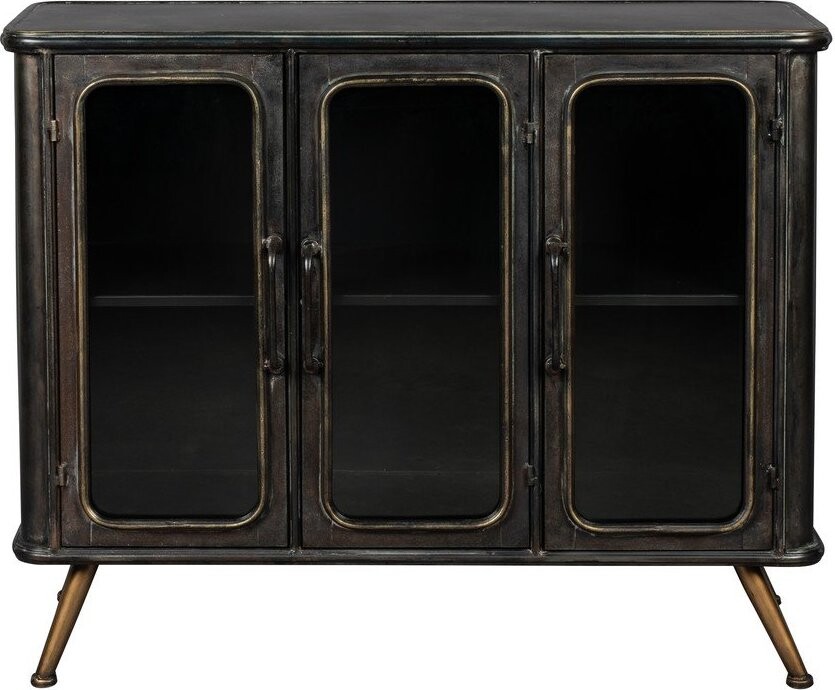 Černá kovová vitrína 100x80x37 cm Denza – Dutchbone