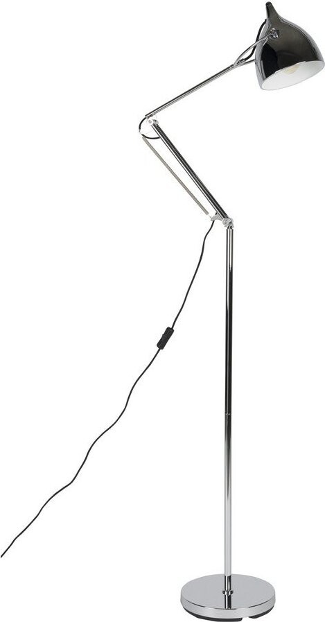 Stojací lampa s ohybatelnou konstrukcí ve stříbrné barvě s kovovým stínidlem (výška 137 cm) Reader – Zuiver