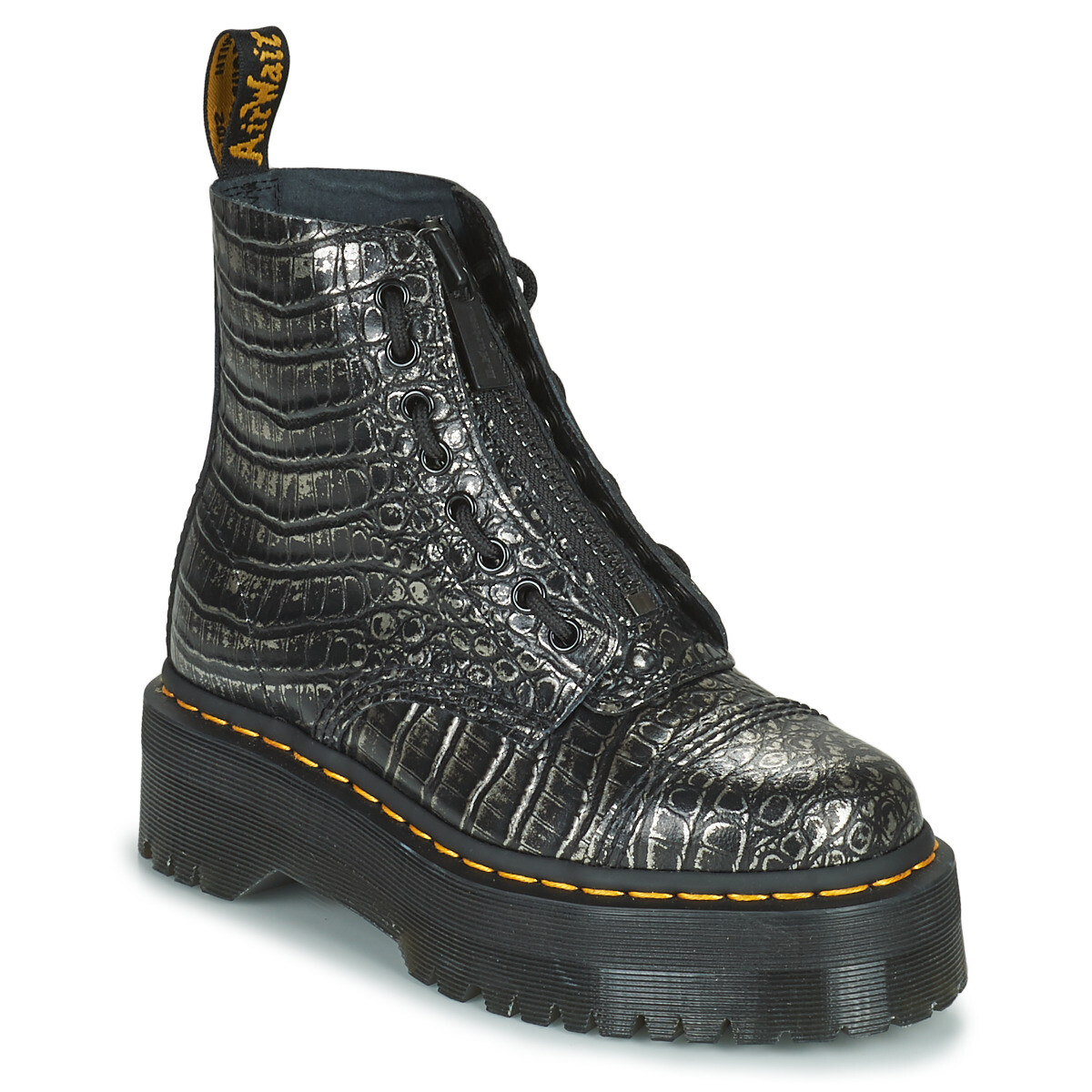 Dr. Martens  Sinclair Gunmetal Wild Croc Emboss  Černá