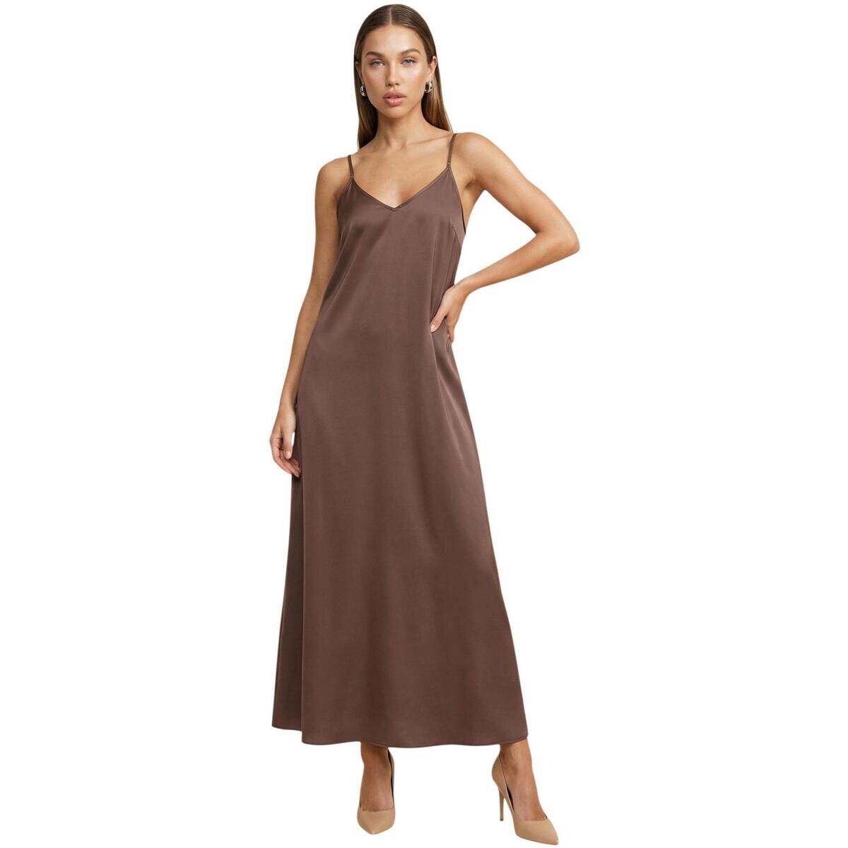 Only  Onlmadeli Oaklyn Strap Long Dress Wvn 15371094  Hnědá