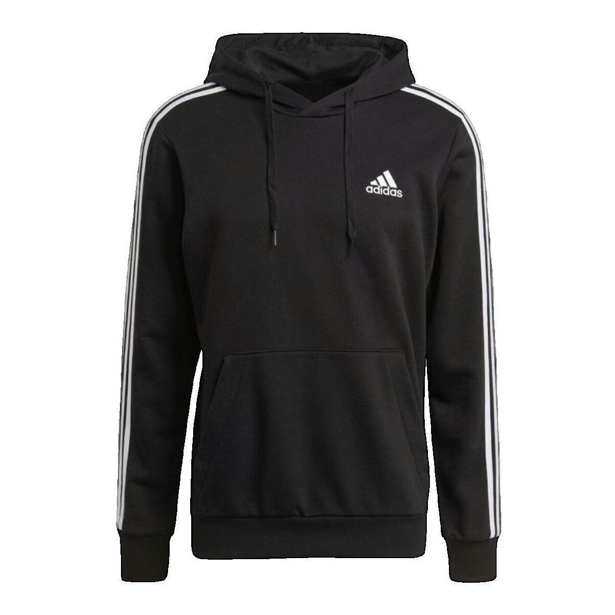 adidas  Sweat à capuche  Essentials 3-Stripes noir  Černá