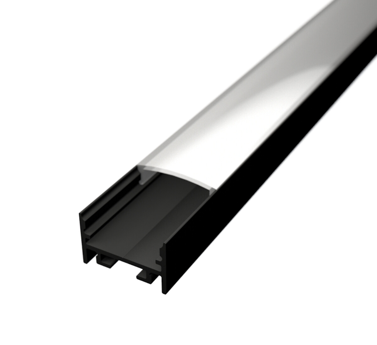 LED Solution Nástěnný profil pro LED pásky a pro konstrukci svítidel N19 černý Vyberte variantu a délku: Profil bez difuzoru 2m LP111B