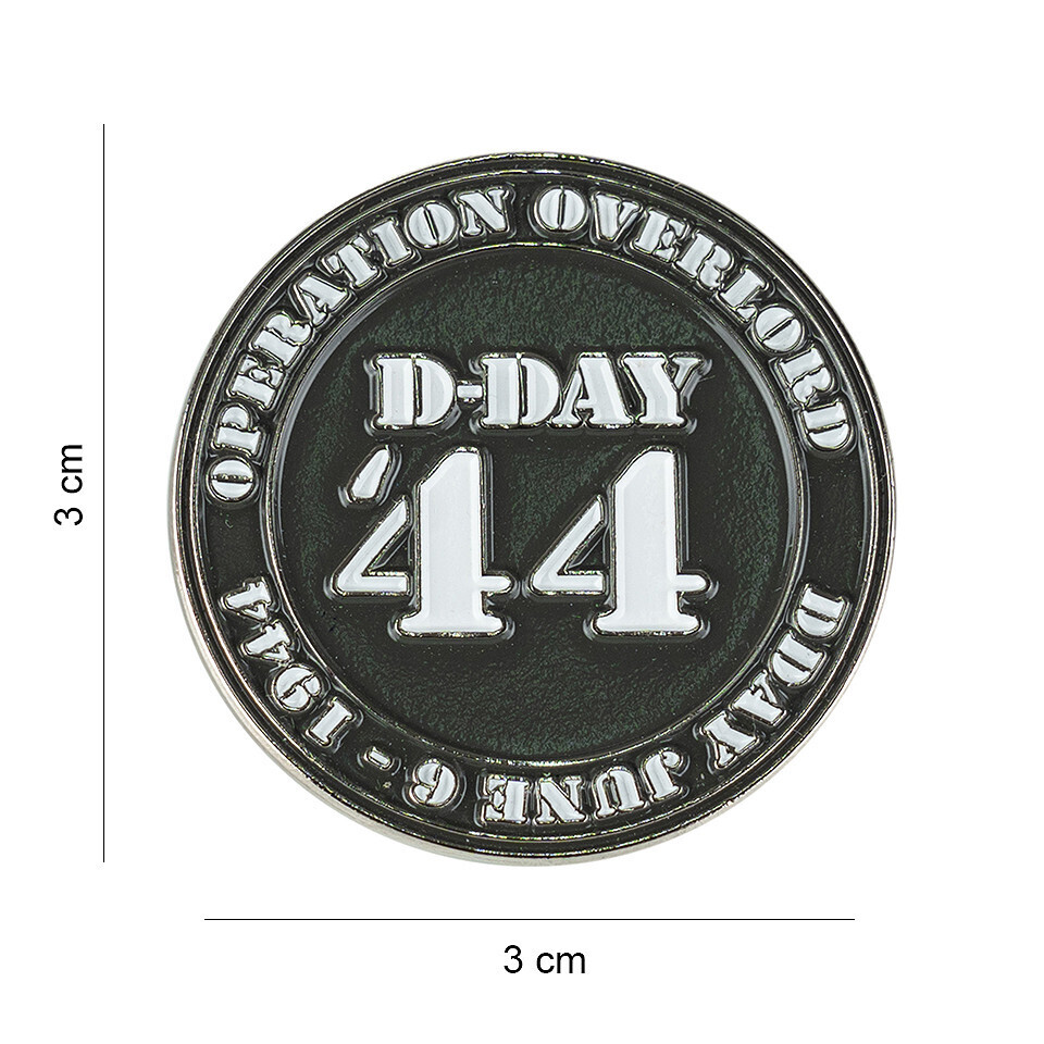 Odznak (pins) 3 cm D-Day 44 pin Operation Overlord - olivový-bílý