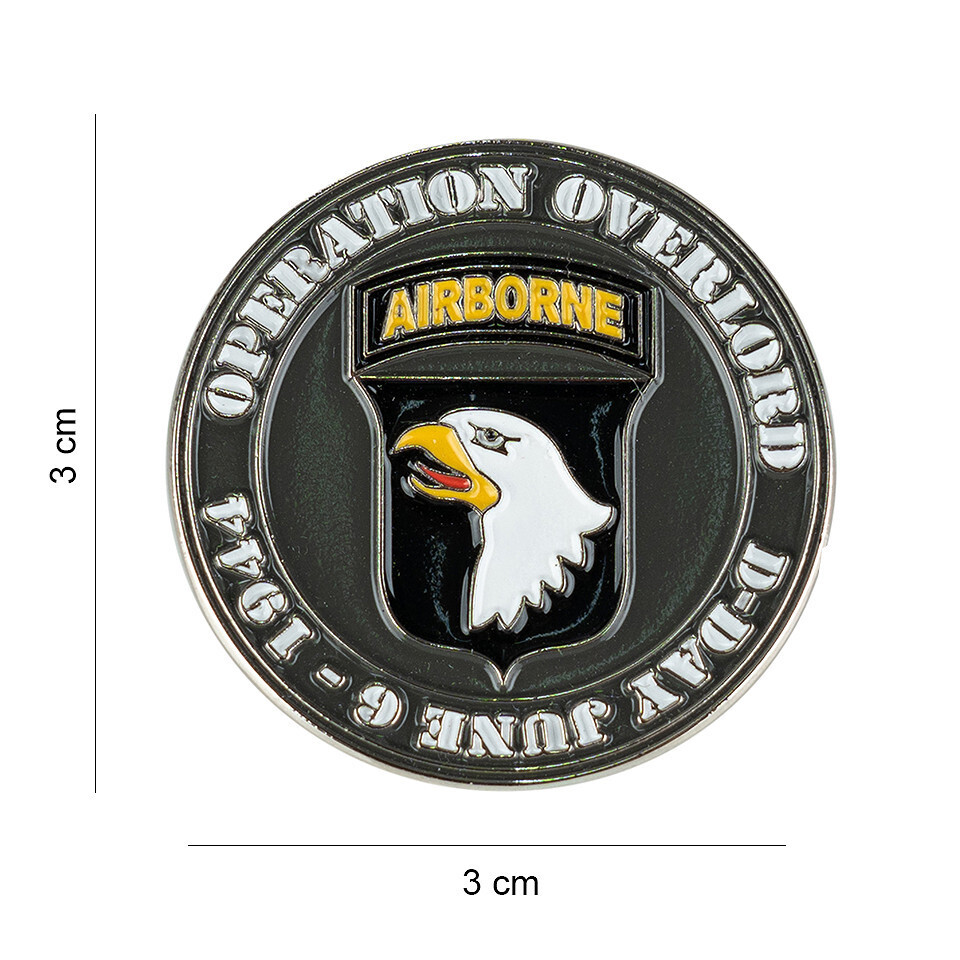 Odznak (pins) 3 cm D-Day 44 pin 101st Airborne - barevný