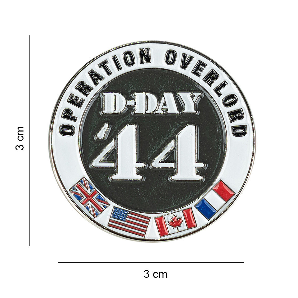 Odznak (pins) 3 cm D-Day 44 pin Allied Flags - barevný