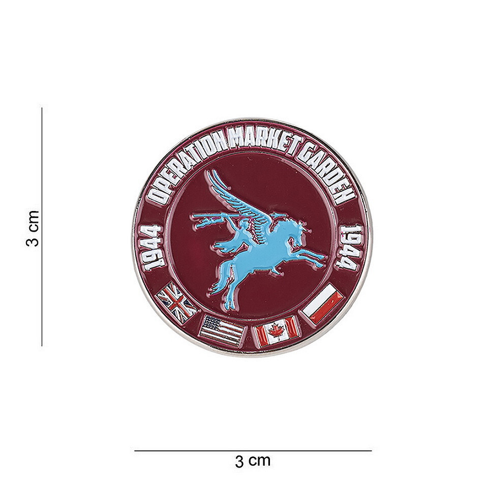Odznak (pins) 3 cm Market Garden 1944 - červený-bílý