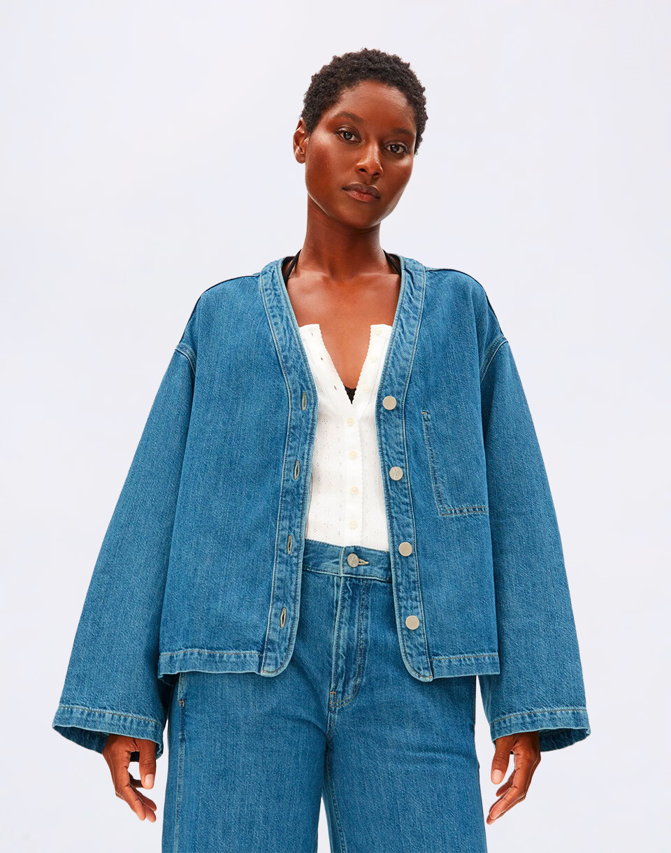 Armedangels Linen Denim Shirt Jacket 2293 sea salt XS