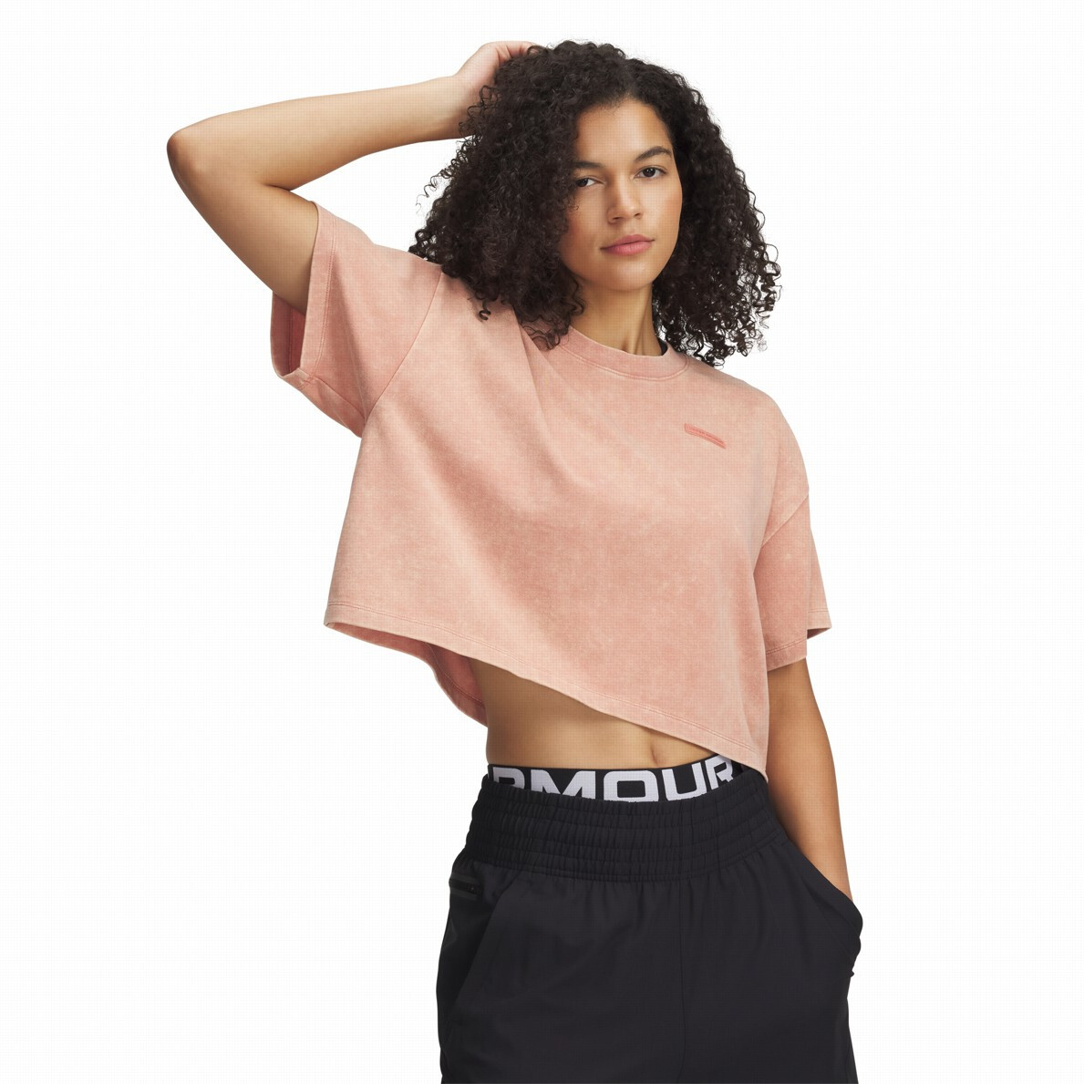 Dámské triko Under Armour HWT WASH SS Velikost: XL / Barva: světle růžová