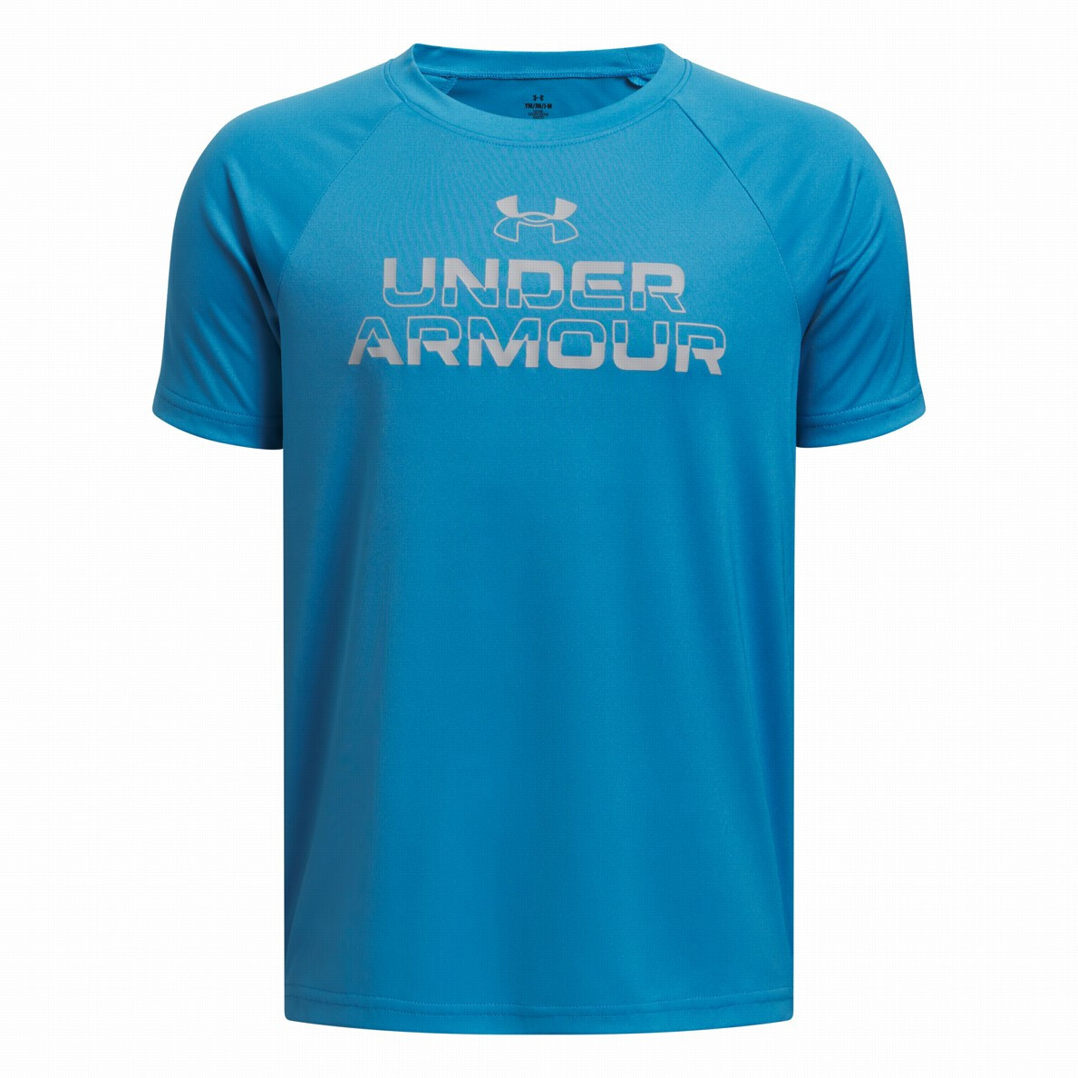Dětské triko Under Armour Tech Split Wordmark SS-BLU Dětská velikost: 128-134 / Barva: modrá